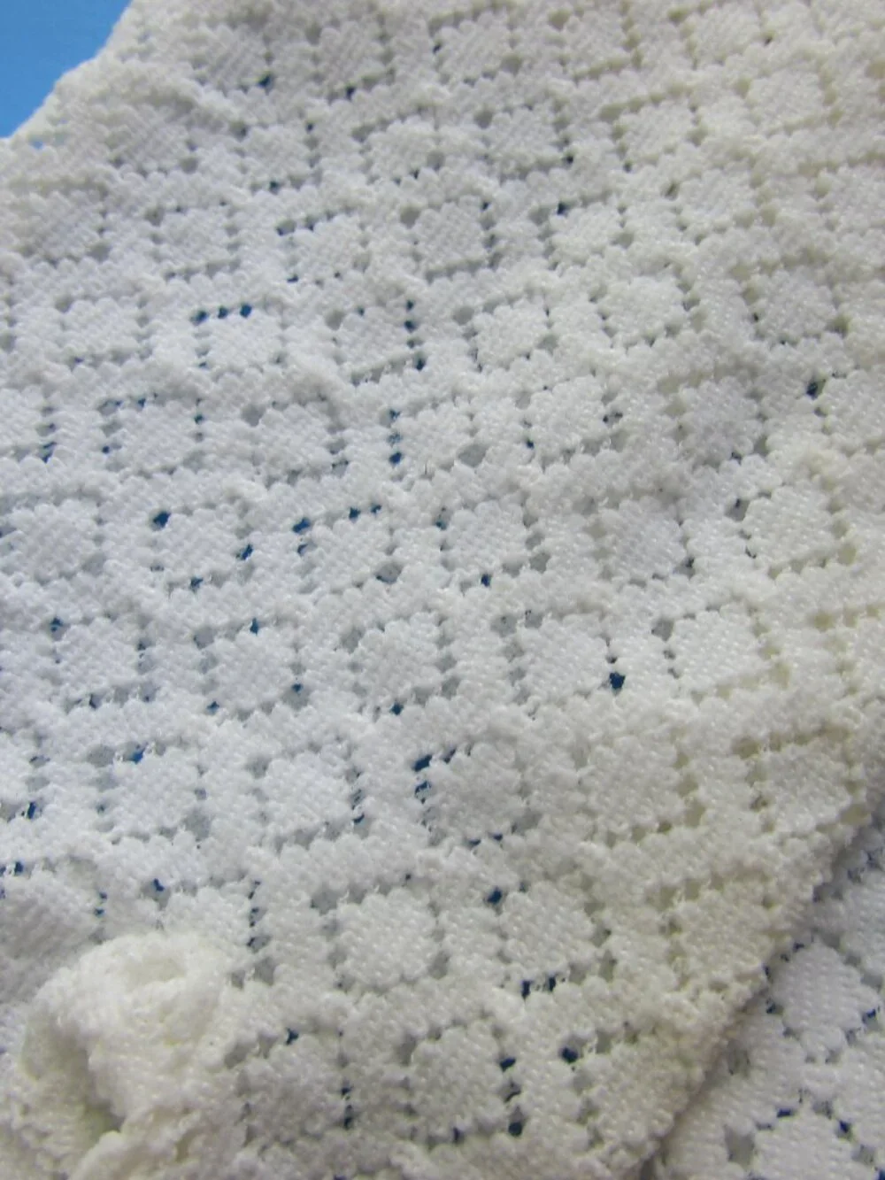 Vintage Ladies Nylon Gloves White Pointelle Pattern